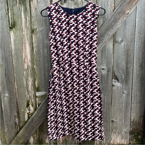 EUC J. Crew Portfolio Dress Geometric Print Women’s Size 0 - Picture 4 of 11